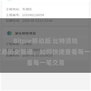 Bitpie移动版 比特派钱包的交易历史管理，如何快速查看每一笔交易