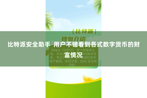比特派安全助手  用户不错看到各式数字货币的财富情况