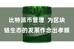 比特派币管理  为区块链生态的发展作念出孝顺